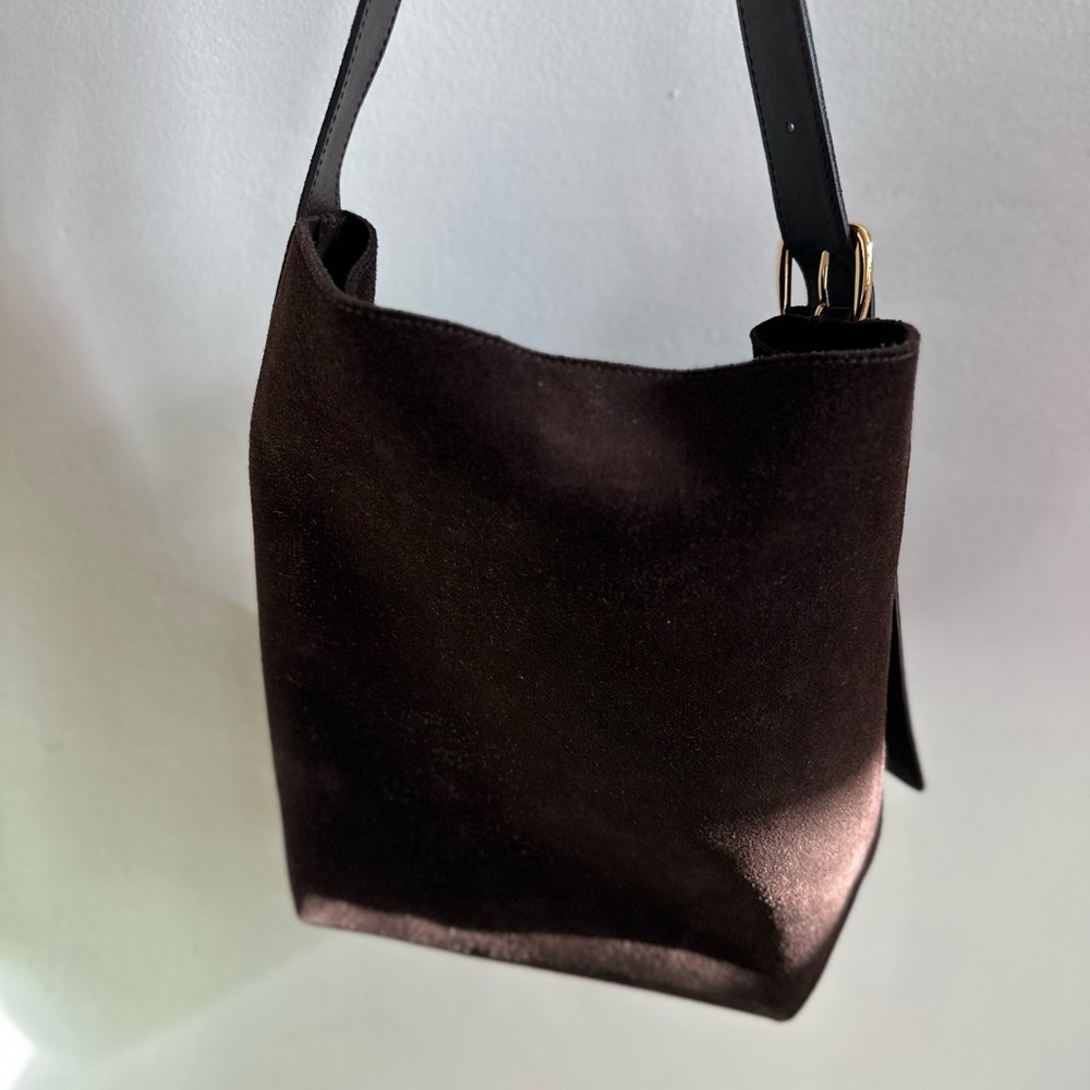 Madewell Dark Brown Suede Hobo Shoulder Bag - Picture 6 of 12